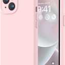 LOVE 3000 Designed for iPhone 14 Case, Premium Silicone with [Soft Anti-Scratch Microfiber Lining] Shockproof Protective Phone Case for Men Women Girls 6.1", Chalk Pink