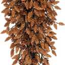 Decorative Teardrop Swag for Front Door, Artificial Wall Swags with Pine Cones for Home Porch Wall Window Halloween Christmas Indoor Outdoor Decor