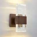 Bubble Crystal Wood Style Wall Sconce Walnut Finish Wall Lamp LED Sconce Rustic Wall light Fixture for Bedroom Living Room Bathroom Farmhouse Hardwired Pared de estilo de madera sconce luz