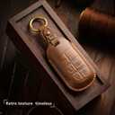 for Jeep Leather Key Fob Cover Key Case Compatible with Grand Cherokee Renegade Dodge Durango