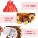 ABOOFAN LED Fake Campfire Lamp Battery Powered Artificial Fire Fake Flame with Realistic Log Flameless Candle for Halloween Christmas Campfire Party Decorations