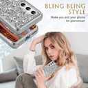 Silicone Case for Samsung Galaxy S24 FE 5G Case Glitter Sparkle Bling, Hybrid Matte Back Case High Impact Heavy Duty Shockproof Protective Cover for Samsung S24 FE Cute Case for Women 6.7" (Silver)