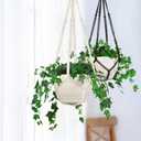 2 Pack 43 Inches Macrame Planter Hanger Large for 12 inch Pot (Extra Long & Big) + Swag Hook | Large Hanging Planter for Indoor Plants | No Pot/Plant Included (XL)