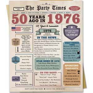 6 x Funny 50th Birthday Card, 50 Year Old Gifts for Her Him, 50th Birthday Decorations Men Women