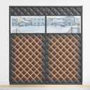 Magnetic Insulated Sliding Door Curtain Fits 72"x80" - Thermal French Door Cover for Winter with Clear Window, Patio Doors Insulation Kit & Doors Draft Stopper for Sliding Glass French Doorway - Black