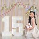15 Th Birthday Decorations Marquee Numbers, 2.3 FT Large Light Up Number 15 For Birthday Decorations, Number 15 Light Up Numbers For Party Anniversary Decor Sign