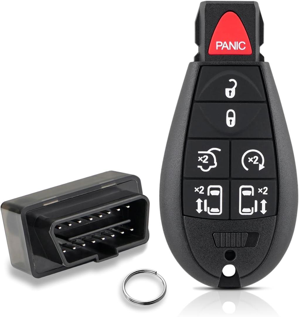 Remote Key Fob Replacement Kit for Dodge Grand Caravan 2008 2009 2010 2011 2012 2014 2014 2015 2016 Dodge Caravan Key Chrysler Town and Country Keyless Entry Remote IYZ-C01C M3N5WY783X
