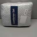 Drucon 7 Piece Striped Comforter Set Queen Size Light Blue Bed in a Bag, Soft Microfiber Complete Bedding Set with Sheets for All Season