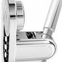 Handheld Shower Head Holder - 5 Positions Adjustable + 90 downwards - Adhesive Wall Mount - Fits Large showerhead - Wider Slot For Universal Fits - Polished Chrome