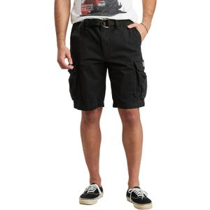 UNIONBAY Men's Survivor Belted Cargo Short-Reg and Big & Tall Sizes (52, Black)