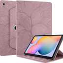 Case for Samsung Galaxy Tab S6 Lite 2020/S6 Lite 2022 10.4", 360° Rotating Case for Galaxy Tab S6 Lite (SM-P610/SM-P615/SM-P613/SM-P619) Premium PU Leather Cover with Pen Holder-Rose Gold
