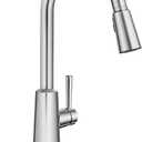 Moen Riley Chrome One-Handle Pulldown Kitchen Faucet Featuring Power Boost for a Faster Clean and Reflex Docking System for the Spray Head, Modern Kitchen Sink Faucet, 7402C