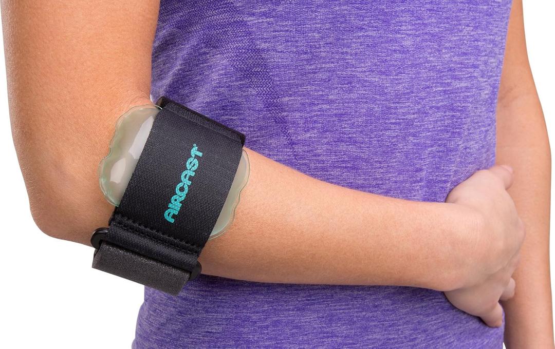 Aircast Pneumatic Armband: Tennis/Golfers Elbow Support Strap, Black (Gray)