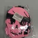 KatchOn Pink Black Felt Skull Garland - 13 Feet, No DIY | Felt Halloween Garland, Skull Party Decorations | Pink Halloween Decor