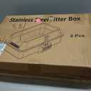 XL Stainless Steel Litter Box with Lid, Extra Large Cat Litter Box