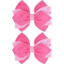 4 Inch Sparkly Glitter Pink Hair Bow Clips for Girls Boutique Sequin Alligator Barrettes Pins for Teens Toddler Children Kids Grosgrain Hair Accessories for Christmas Halloween Fall Birthday
