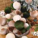 12 Pcs Velvet Christmas Balls Bulk Shatterproof Christmas Balls Xmas Plastic Decorative Hanging Ornaments Set for Xmas Tree Holiday Home Party Decorations (Khaki, Creamy White, Green, 3.15 inch)