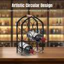Small Wine Racks Countertop. Stylish Wine Holder Countertop with Modern Arched 6-Bottle Metal Wine Rack Design.Wood Handle.Effortless Assembly, Perfect for Cabinet,Bar &Kitchen (Black)