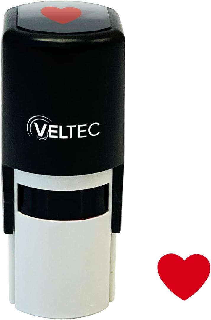 Self-Inking Stamp, Round Teacher Stamp for Classroom (Heart)