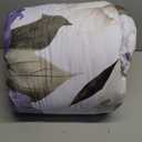 Dobuyly Purple Queen Comforter Set 7 Piece Bed in a Bag Queen, Purple Floral Printed on Light Purple Comforter Set with Sheets, Soft Microfiber Botanical Complete Bedding Set for All Season