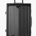 Suitcases Suitcase with Front Opening Aluminum Frame Multifunctional Cup Holder USB Charging Trolley Case Boarding Case Suitcases with Wheels(Black,24in)