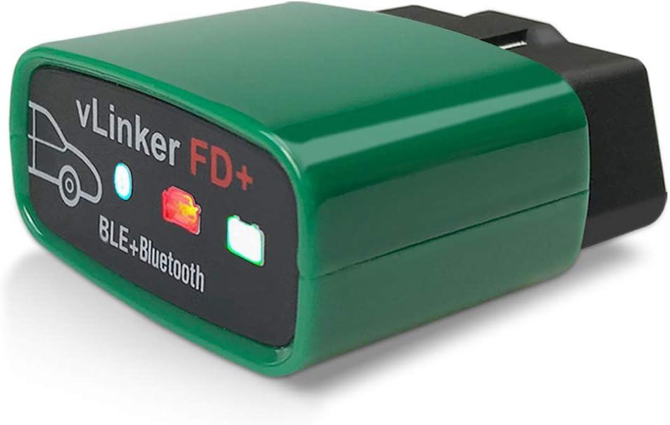 Vgate vLinker FD+ OBD2 Bluetooth Scan Tool, Diagnostic Code Reader for iOS, Android, and Windows - Made for FORScan