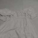 Phortric Womens Summer Tie Back Dress Square Neck Lantern Sleeve Off Shoulder Casual Mini Dresses, L