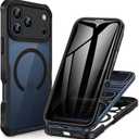 CENHUFO Magnetic Privacy for iPhone 17 Pro Max Case [Compatible with Magsafe] Full Body Phone Case Built-in 9H Tempered Glass Privacy Screen Protector, Camera Protection Shockproof Cover - Black