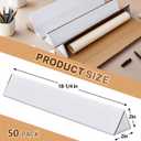 Tatuo 50 Pcs Triangle Mailing Shipping Tubes 18.25" L x 2" w x 2" h Oyster White Corrugated Cardboard Box Poster Tube for Protecting, Shipping, Mailing and Storage of Artwork, Crafts, Long Art Holder
