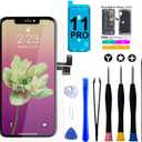 Brinonac for iPhone 11 Pro Screen Replacement Kit, 5.8" Full HD Retina LCD Display COF Touch Screen Digitizer Assembly Set with Repair Tools, Waterproof Adhesive, Tempered Glass (Black)