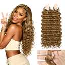 Wigcool Human Crochet Hair for Black Women 20Inch 120g Burmese Curly Crochet Human Hair 100Strands Bundles Pre-Separated Feather Crochet Human Hair Miracle Knots Hair Natural