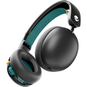 Skullcandy Grom Wireless Headphones, Volume-Limiting Audio, Comfortable Over-Ear Fit, Designed for Kids 6+, Up to 45 Hours Battery, Backup 3.5mm AUX Cable Included with Built-in Microphone - Black
