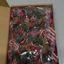 6 Pcs Christmas Burlap Plaid Bow with Pine Cones Pine Needles Xmas Checkered Ribbon Bow for Christmas Indoor Outdoor Farmhouse Tree Wreath Garland Craft Decor (Red and Black)