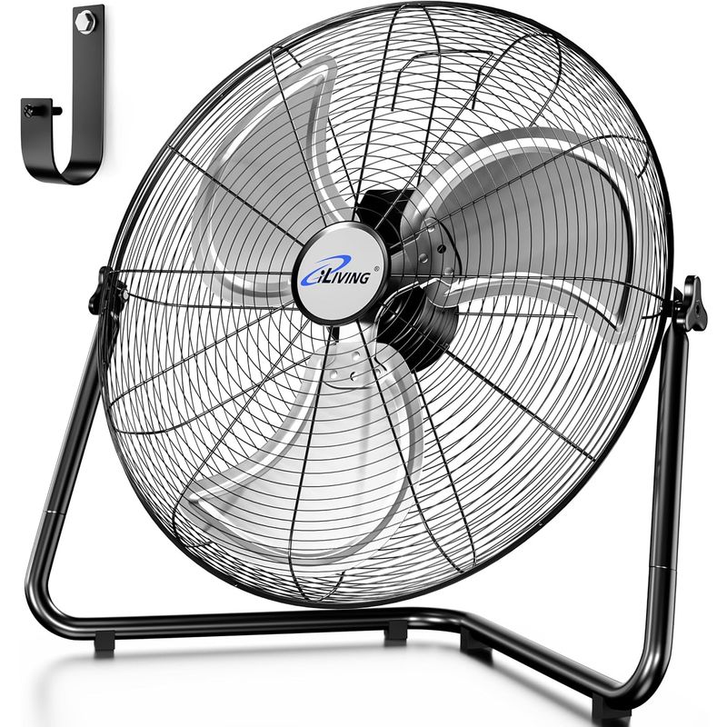 iLIVING 20 Inch Heavy Duty Floor & Wall Mount Fan - 5750 CFM High ...