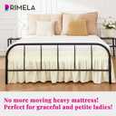 RIMELA Cream Yellow Bed Skirt Queen Size 18 Inch Drop Split Corners, Wrap Around Elastic Bedskirt, Dust Ruffle for Adjustable Bed Base Machine Washable Easy to Install Bed Skirts