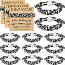 Landical 12 Pcs Soccer Bracelet Gifts Soccer Senior Night Party Supplies 2026 for Men Women Adjustable Braided Bracelet Inspirational Sport Accessories for Fans Team Player Friend Sport Gifts
