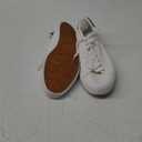 FRACORA Mens Canvas Shoes White Black Sneakers Low Top Lace Up Casual Shoes (12)