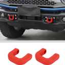 WWY Front Bumper Tow Hook Covers Tow Trailer Hitch Receiver Cover Towing Hitch Rubber Sleeve Protector Cover Trim Fit for 2021-2025+ Ford Bronco Exterior Accessories Red 2PCS (U-Shaped)