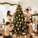 Ouddy Decor 24 Pcs Velvet Bows for Christmas Tree, Vintage Khaki Ribbon Bows Christmas Ornaments for Xmas Tree Wreath Garland DIY Craft Gift Wrapping Bags Home Decor (Khaki, 7" x 6", Width of 1")