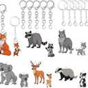 Cute Jungle Animal Keychains Safari Baby Shower Party Favors Key Chain Bulk Cartoon Keychain for Kids Girls Zoo Animal Decoration for Birthday Favor Goodie Backpack Bag Stuffer Supplies Christmas Gift