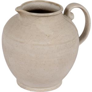 Creative Co-Op Stoneware Pitcher with Reactive Glaze, Cream