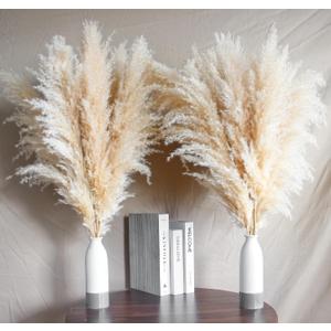 10 Stems 30" inch Dried Pampas Grass Decor Tall, Large Pompas Grass, Boho Neutral Home Decor Bouquet, Fluffy Pampass Grass for Floor Vase Wedding Floral Arrangements Wall Farmhouse Table Decor