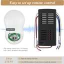 Universal Ceiling Fan Remote Control Kit, Compatible with Hunter, Harbor Breeze Hampton Bay, 3-Speed Control Fans with Dimmer, Remote Works with Hunter 99122 99123 99600