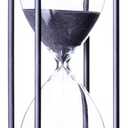 Large Hourglass Timer 30 Minute, Decorative Wooden Sandglass, Black