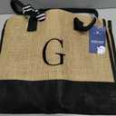 YOOLIFE Mothers Day Gifts for Women - Initial Jute Tote Bag & Makeup Bag, Birthday Gifts for Women Mom Wife Teacher Friend