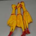 Plukeen 3 Pack Large Squeeze Screaming Rubber Chicken 16 Inch Yellow Squawking Chicken Rubber Squeaky Chicken Toy for Kids Adults Dogs Pets Prank Novelty Toy