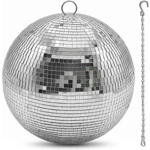 8 Inch Disco Ball Mirror Hanging Decor for Party, Wedding & Home, Retro Disco Ball Decor and Disco Ball Decorations