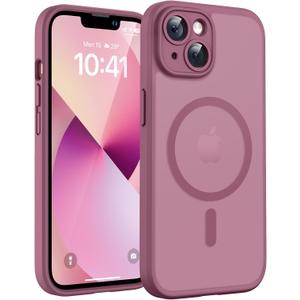 TOCOL for Phone 13 Case, Compatible with Magsafe Charger, Full Camera Protection, Drop Protection, Translucent Matte Phone Case for iPhone 13 6.1 inch (Plum)