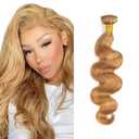 #27 Blonde Bundles Human Hair Body Wave Bundles 28 Inch 1 Bundle Unprocessed Brazilian Virgin Hair Honey Blonde Body Wave Human Hair Extensions