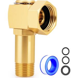 UNWAVER Garden Hose Reel Parts Swivel Elbow Connector Garden Hose Swivel Reel Replacement Fittings Brass Replacement Part Adapter (Standard 1PCS)